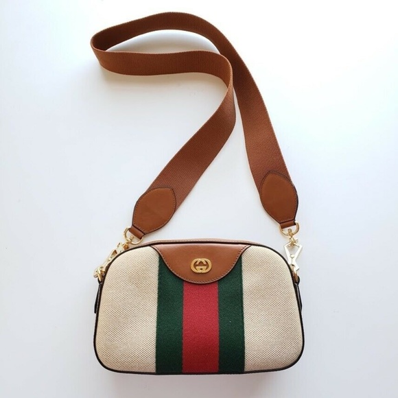 vintage canvas shoulder bag gucci